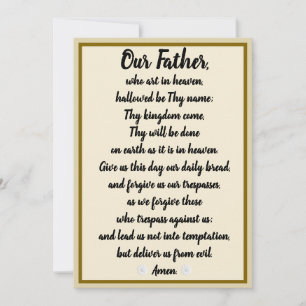 Our Father Prayer Matthew 6:9-13 Holiday Card