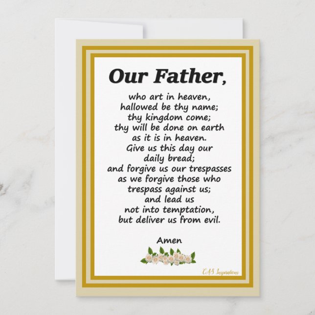 Our Father Prayer Matthew 6:9-13 Holiday Card (Front)