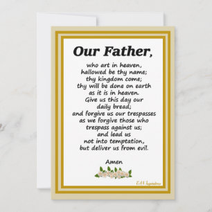 Our Father Prayer Matthew 6:9-13 Holiday Card