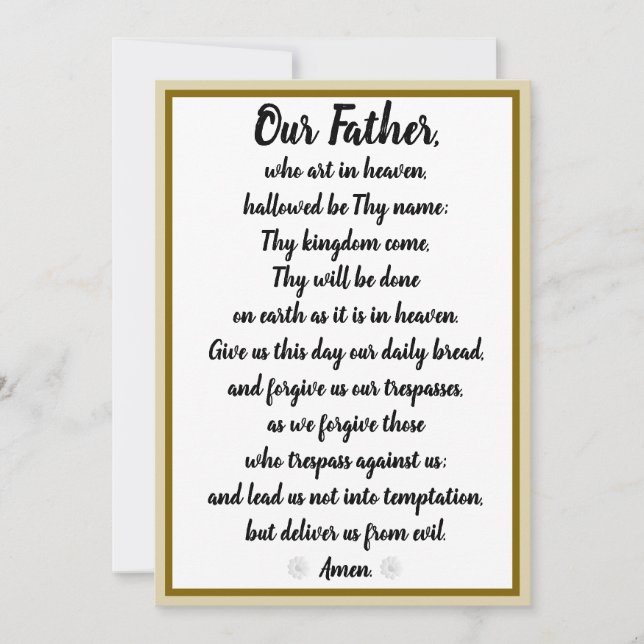 Our Father Prayer Matthew 6:9-13 Holiday Card (Front)
