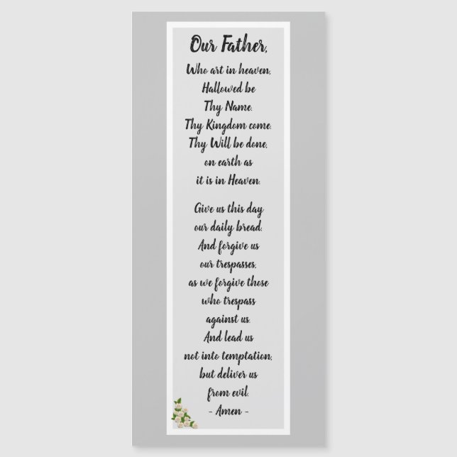 Our Father Prayer Matthew 6:9–13 Magnetic Card (Front)
