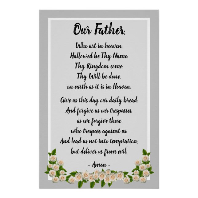 Our Father Prayer Matthew 6:9–13 Poster (Front)