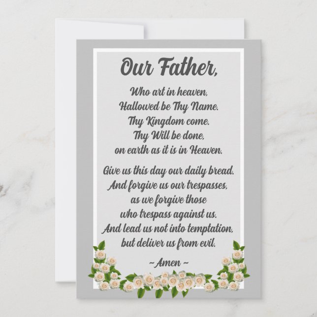 Our Father Prayer Matthew 6:9–13 Silver Card (Front)