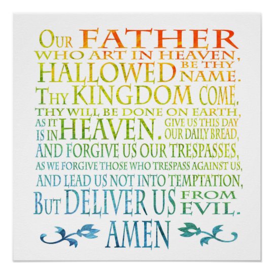 'Our Father' Prayer Poster | Zazzle.co.uk