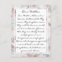 Our Father Prayer Religious Postcard