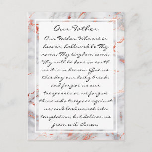 Our Father Prayer Religious Postcard