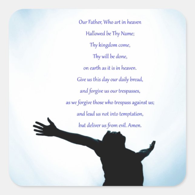 Our father prayer the classical healing love square sticker (Front)