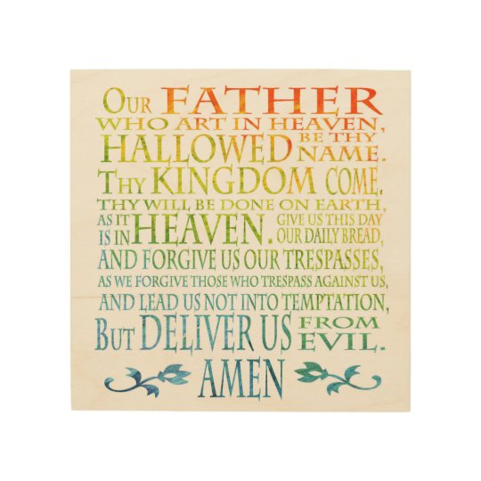 'Our Father' Prayer Wood Wall Art | Zazzle.co.uk