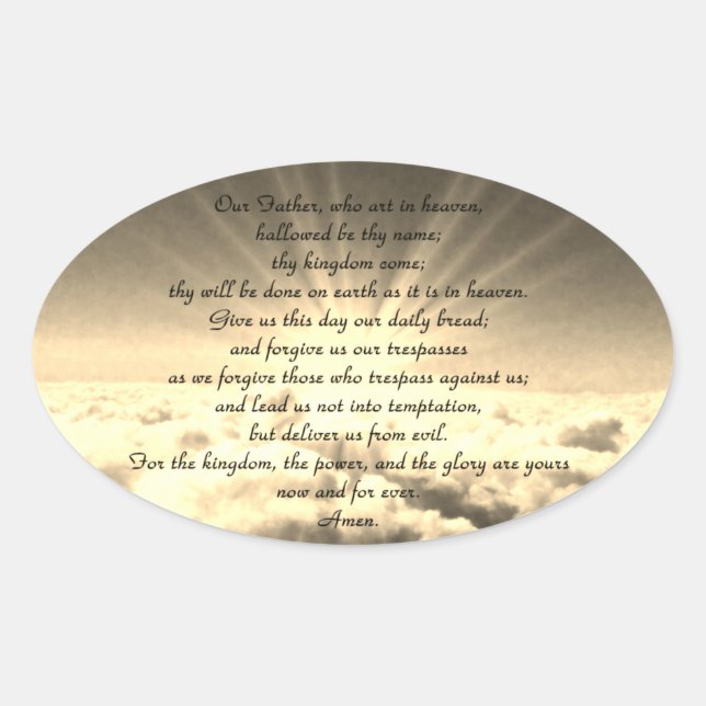 Our Father Psalm 23 Oval Sticker (Front)