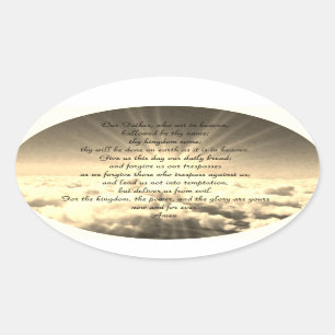 Our Father Psalm 23 Oval Sticker