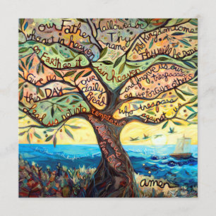 Our Father Square Card with custom prayer back