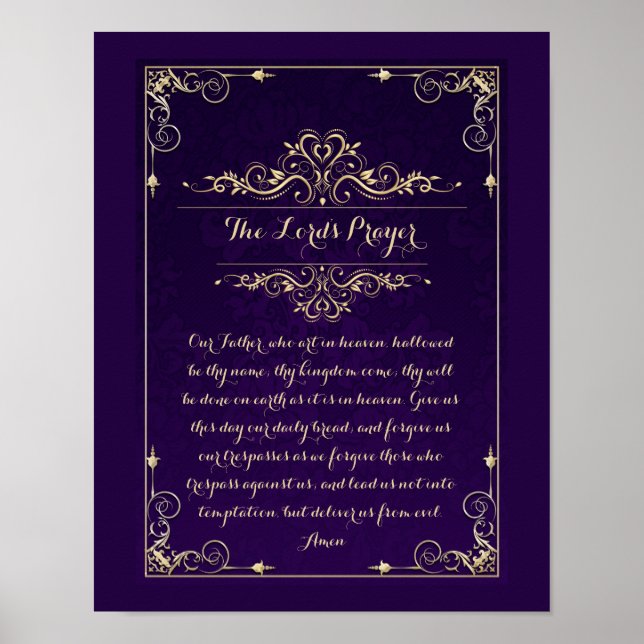 Our Father, The Lord's Prayer Christian Poster (Front)