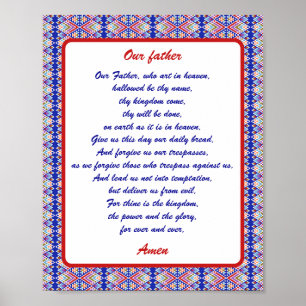 Our father, The Lord's Prayer Colorful Poster