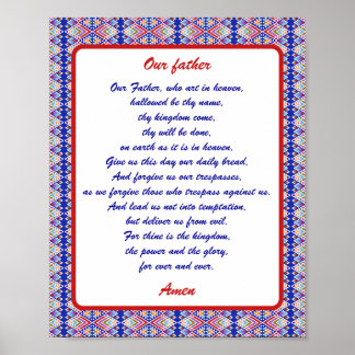 Our father, The Lord's Prayer Colourful Poster