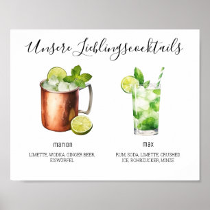 Our favorite cocktails wedding poster