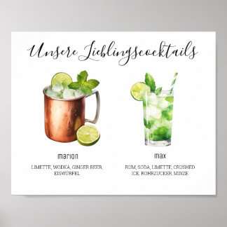 Our favorite cocktails wedding poster