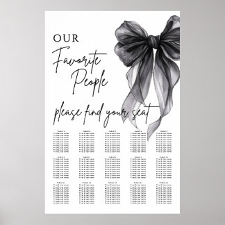 Our Favorite People Bow Wedding Seating Chart