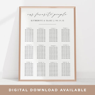 Our Favorite People   Script Wedding Seating Chart