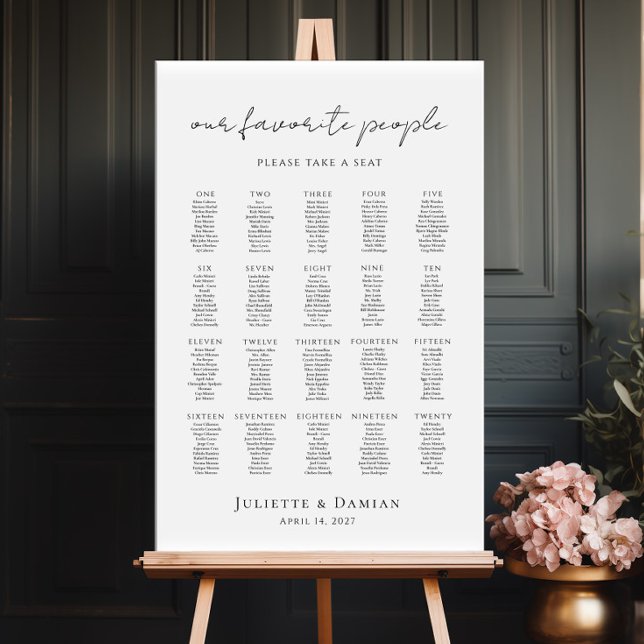 Our favorite people up to 20 tables seating plan poster (Creator Uploaded)