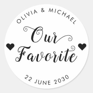 Our Favourite Bride Groom Label Wedding Favour Bag