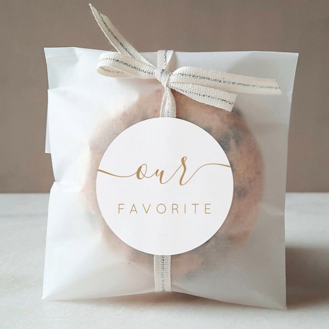 Our Favourite Modern Calligraphy Favour Classic Round Sticker (Creator Uploaded)