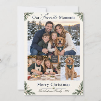 Our Favourite Moments Three Photo Christmas Card