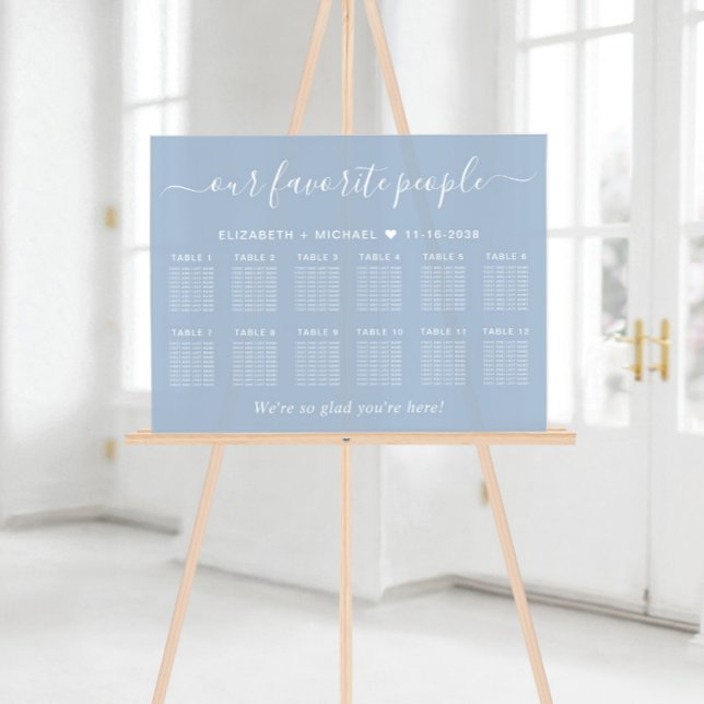 Our Favourite People 12 Table Wedding Seating Acrylic Sign (Creator Uploaded)