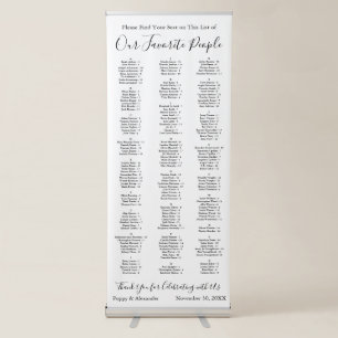 Our Favourite People 170 Guests Seating Chart Retractable Banner