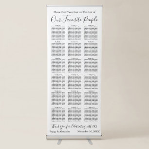 Our Favourite People 180 Guests Seating Chart Retractable Banner