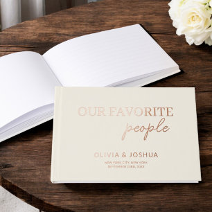 Our Favourite People Beige Neutral Cream Minimalis Guest Book