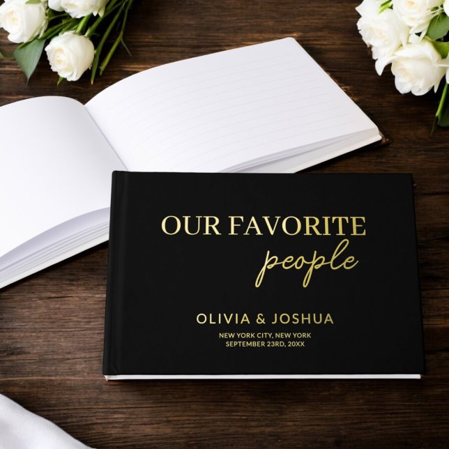 Our Favourite People Black Gold People Wedding Guest Book (Creator Uploaded)