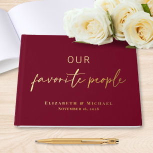 Our Favourite People Burgundy Wedding Guest Book