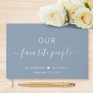 Our Favourite People Dusty Blue Wedding Guest Book
