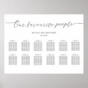 Our Favourite People Horizontal Seating Chart Sign