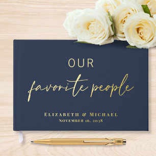 Our Favourite People Navy Blue Wedding Guest Book