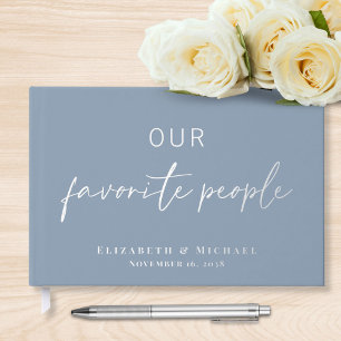 Our Favourite People Photo Dusty Blue Wedding Guest Book