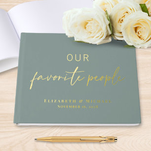 Our Favourite People Photo Sage Green Wedding Guest Book