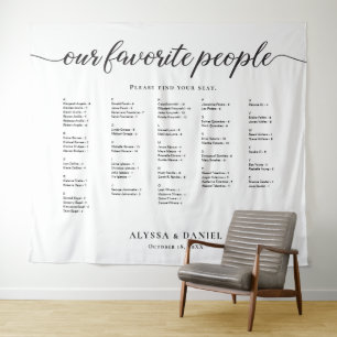 Our Favourite People Wedding alpha Seating Chart Tapestry