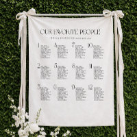 Our Favourite People Wedding Seating Chart Fabric