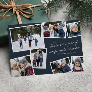Our favourite scenes Christmas collage navy 2021 Holiday Card