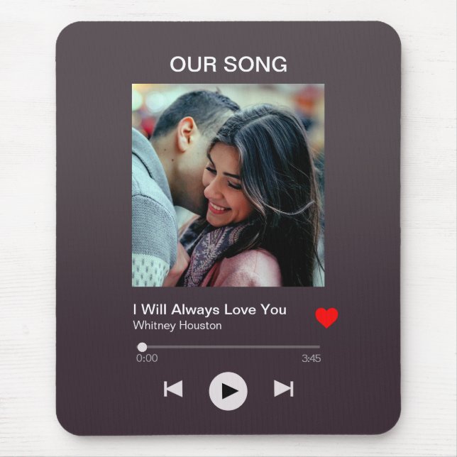 Our favourite Song – Custom Photo  Mouse Mat (Front)