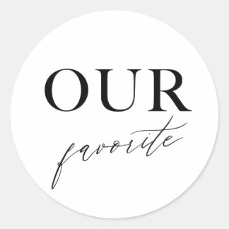 Our Favourite Treat Bag Sticker Personalised Weddi