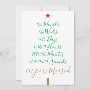 Our Fifteenth Christmas 15th Years Married xmas Holiday Card