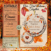 Our First Autumn Together: Name & Date Fall Wreath