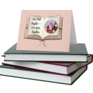 Our First Chapter Romantic 1st Wedding Anniversary Card