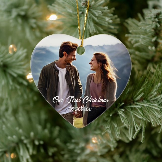 Our First Christmas 1 Photo  Ceramic Tree Decoration (Tree)
