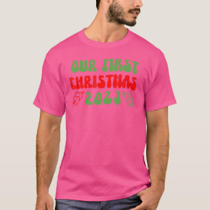 Our First Christmas 2023 Couple Matching Christmas T-Shirt