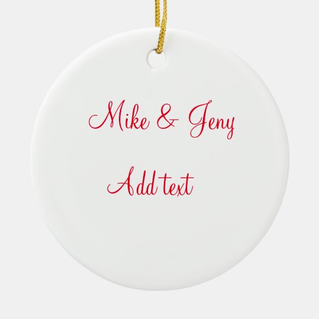 Our first Christmas add couple name text message Ceramic Tree Decoration (Front)