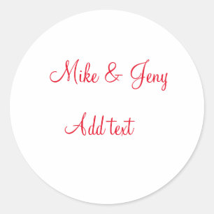 Our first Christmas add couple name text message Classic Round Sticker