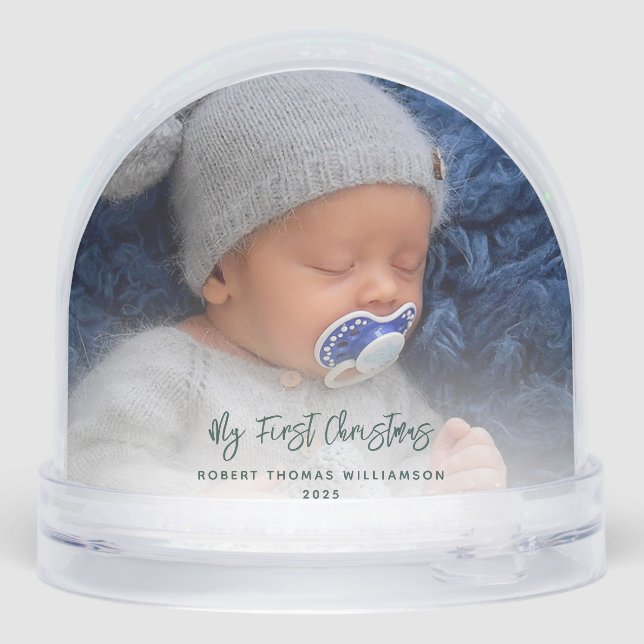 Our First Christmas and Mum and Dad Photo Custom Snowglobe (Back)